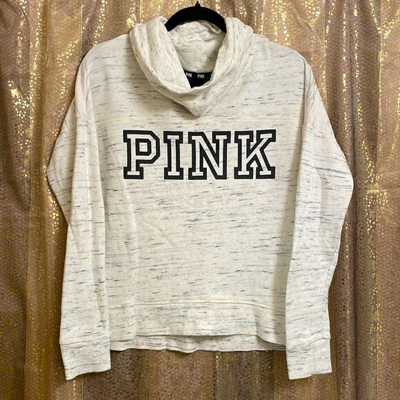 PINK Victorias Secret ivory marled cowl neck sweater, size S - Picture 1 of 5